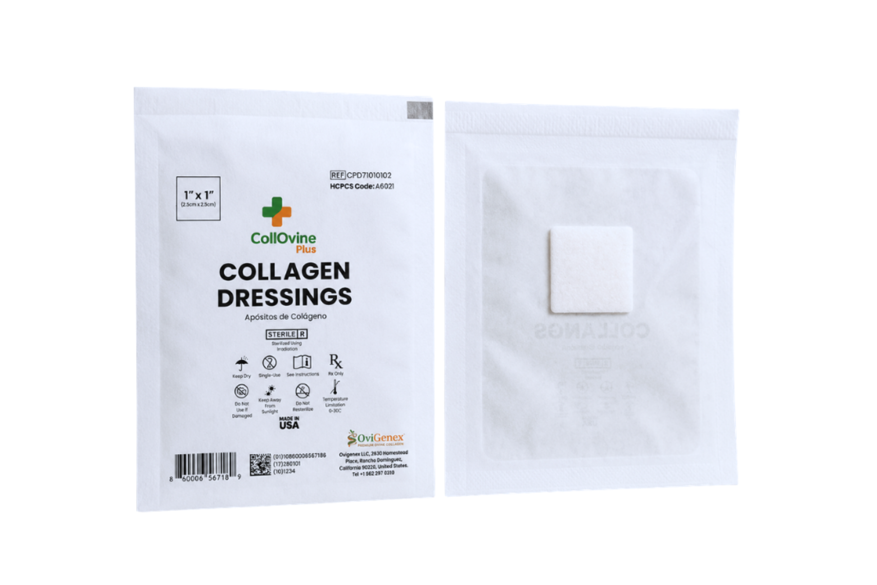 CollOvine™ Wound Dressing 1" × 1"