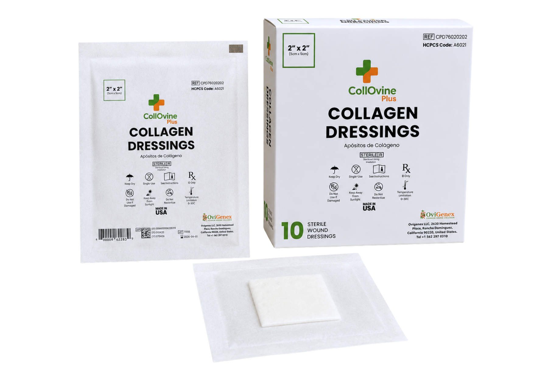CollOvine™ Wound Dressing 2" × 2"
